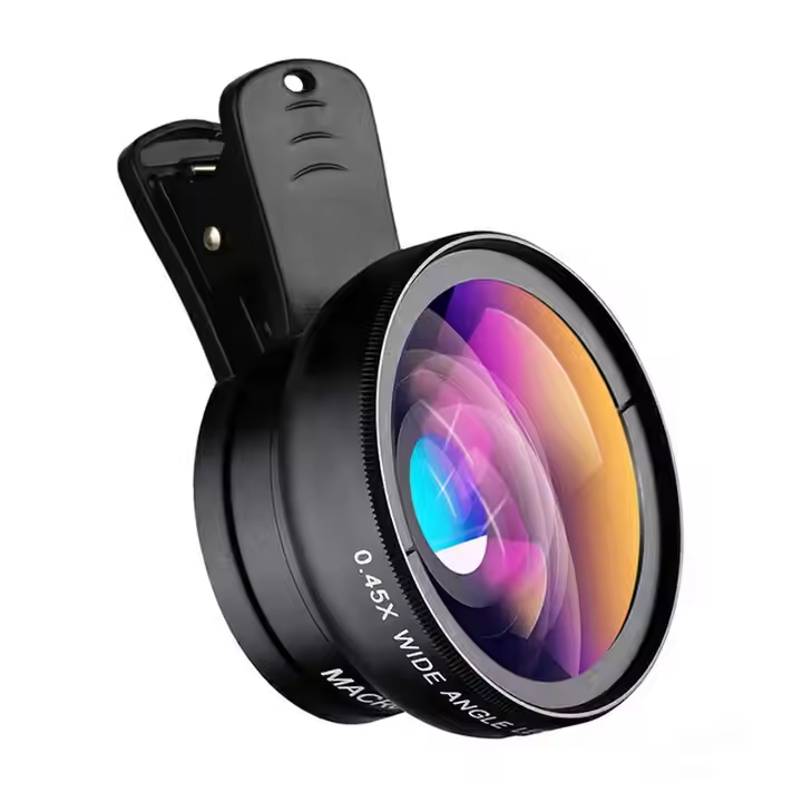 Universal 0.45X Wide Angle Lens 2 in 1 HD Mobile Phone Camera Accessories For Photography Video