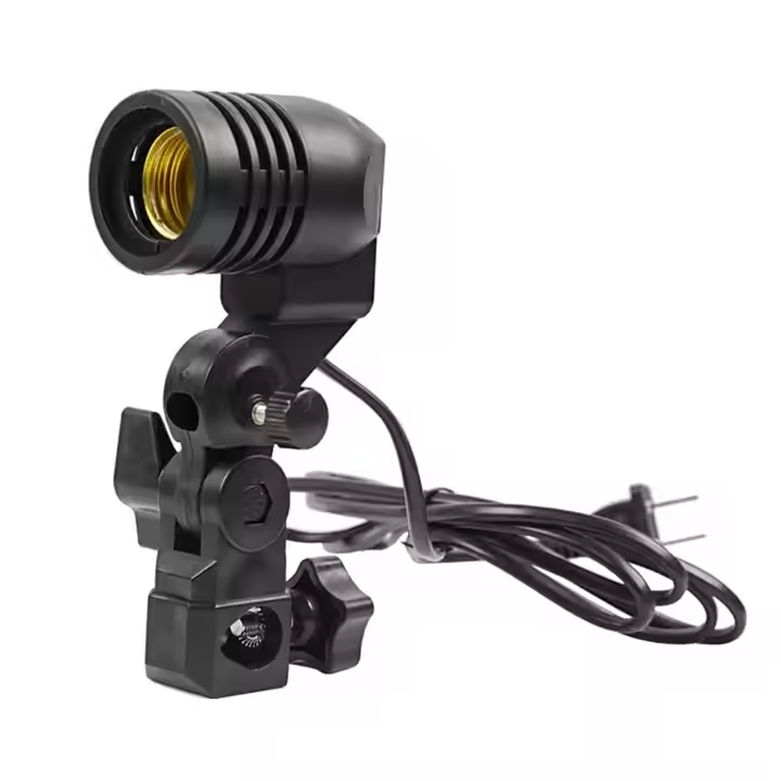 E27 Socket Photography Camera Studio Accessories Single Head Light Holder for Photo Light Bulb and Soft Light Umbrella