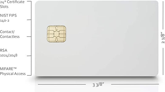 PIVKey C910 Certificate Based PKI Smart Card for Authentication and Identification, Dual Interface Contact/Contactless Smart Card, Supports Windows PIV Drivers, Standard ISO.