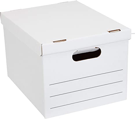 Storage and Filing Boxes with Lid and Handles, Legal/Letter Size, 16.2 x 12.5 x 10.5 Inches, Basic Duty - Pack of 20