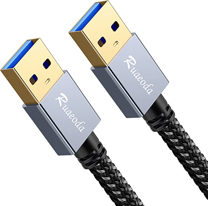 USB to USB Cable 3 ft, USB 3.0 Male to Male Type A to Type A Double Sided USB Cord for Data Transfer Compatible with Hard Drive, Laptop, DVD Player, TV, USB 3.0 Hub, Monitor and More