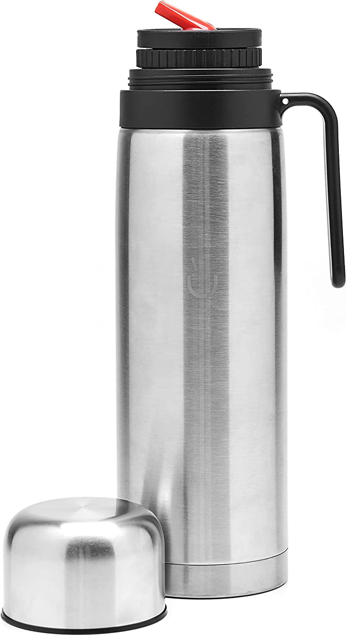 Vacuum Insulated With Double Stainless Steel Wall - BPA Free - A Thermo Specially Designed for Use With Mate Cup or Mate Gourd (Wood, 32 OZ)
