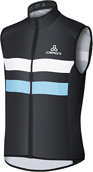 CEROTIPOLAR Men's Cycling Vest with 3 Reflective Tape Cargo Pockets, Micro Softshell Windproof Bike Vest